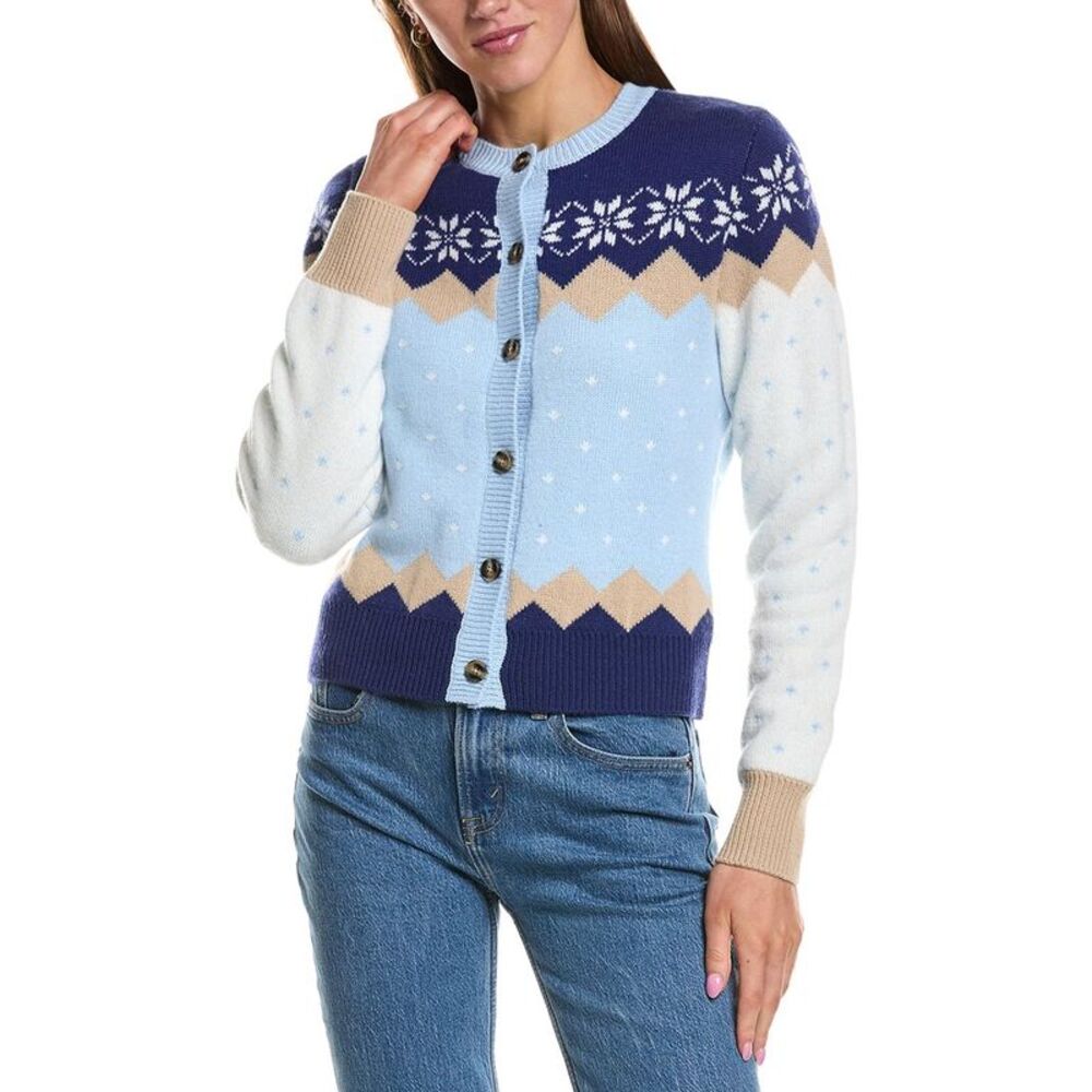 Rowing Blazers Womens  Holiday Fairisle Wool & Cashmere-Blend Cardigan